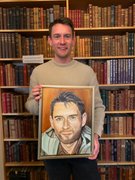 Danmarks bedste portrætmaler anerkendt portrætmaler Peter Bøgelund borgmesterportræt portrættegning Dragør Lasse Rahbek