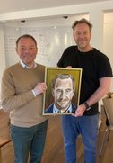 Danmarks bedste portrætmaler anerkendt portrætmaler Peter Bøgelund borgmesterportræt portrættegning Dragør Adam Price